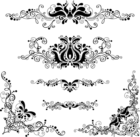 free vector Variety of practical European-style lace pattern vector material